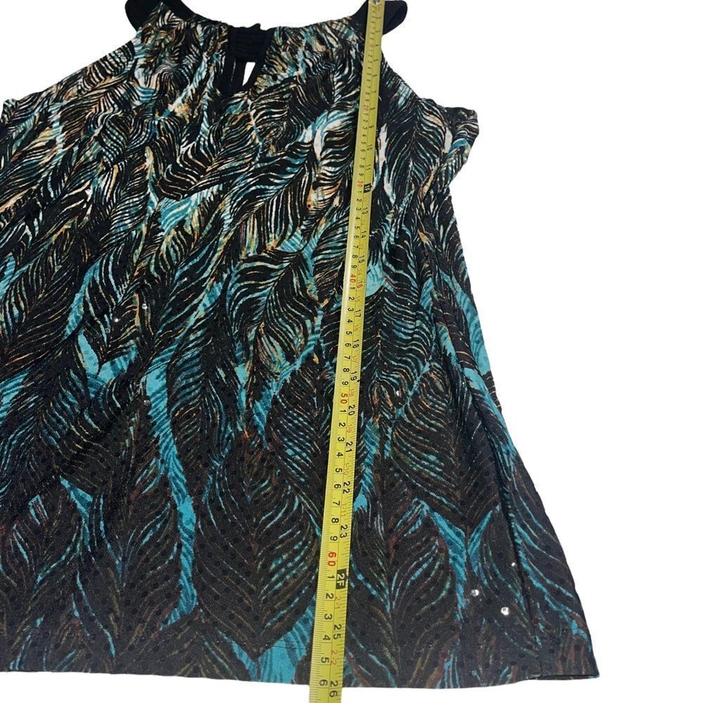New Directions Teal, Gold & Black Keyhole Tank Top‎ - Size Small - Picture 3 of 7